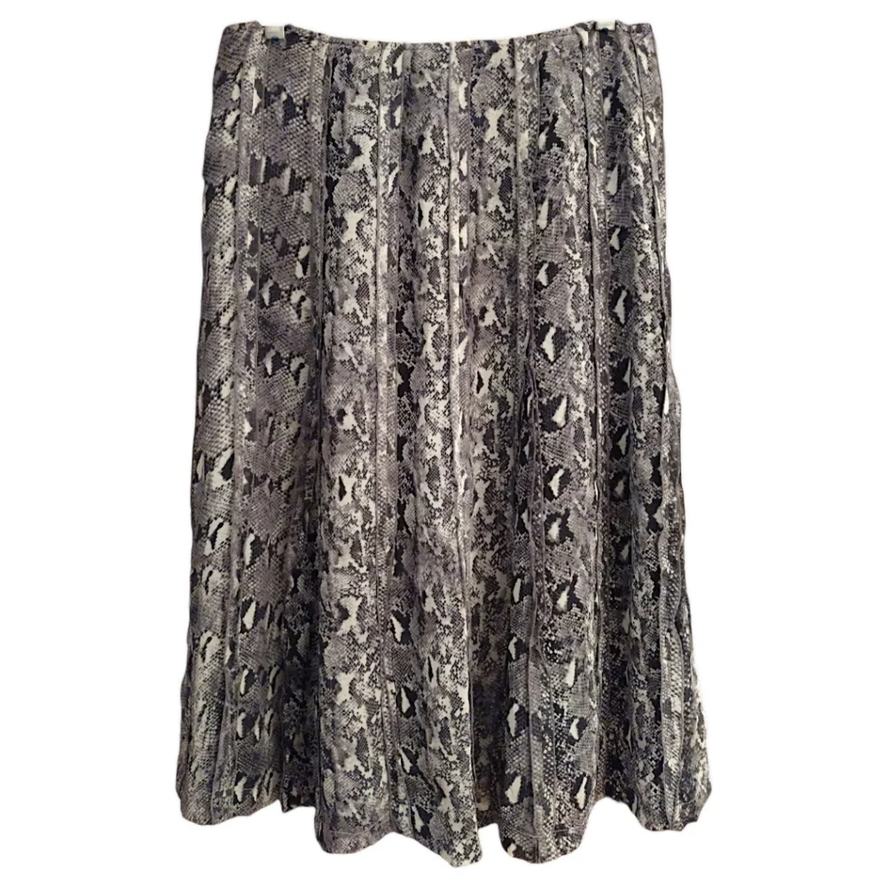 Emanuel Ungaro Snake Print Silk Skirt, Size 6, Fully Lined, Retro / Vintage